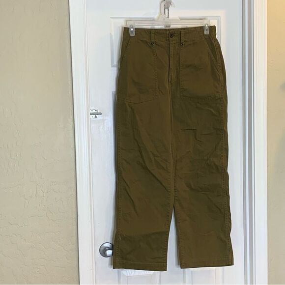 Madewell The Perfect Vintage Wide-Leg Pant Utility Edition Green High-rise SZ 28 - Picture 3 of 9